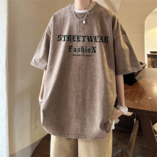 ！2024夏季新款水洗情侣简约短袖T恤潮牌半袖XT115P35，男装T恤，电商B220