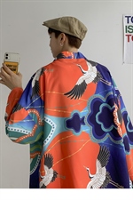 仙鹤港风日系潮外套防晒服和服开衫薄款半袖道袍防晒衣F12/P40，男装风衣，钱塘713