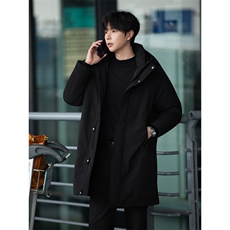 鹅绒服标50街拍男士中长款连帽鹅绒羽绒服保暖外套8629-P325，男装羽绒服，电商B328