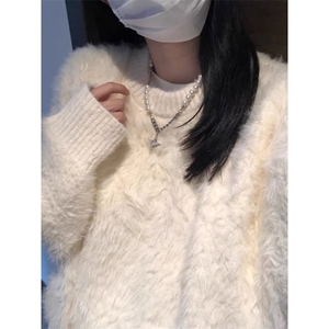 慵懒风软糯毛衣男冬季高级氛围感针织衫宽松情侣外套潮WL608-P63图片
