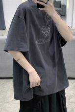 wassupcandy冰丝短袖t恤男夏季潮牌休闲上衣港风ins潮流休闲半袖，男装T恤，电商A102-1
