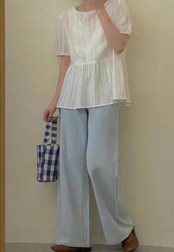 夏季新款韩系百搭纯色上衣，女装，Here Bella(5F)