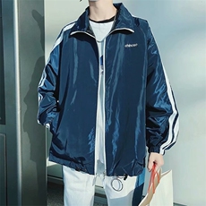 立领夹克男2021秋季纯色韩版运动休闲拉链开衫翻领外套W1166-P38，男装夹克，星座512-4