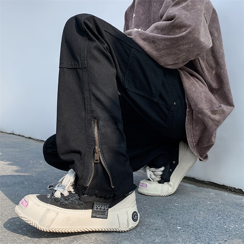 B221美式ins高街小众百搭微喇拉链牛仔裤LK22049-P60控78,男装牛仔裤,电商B221