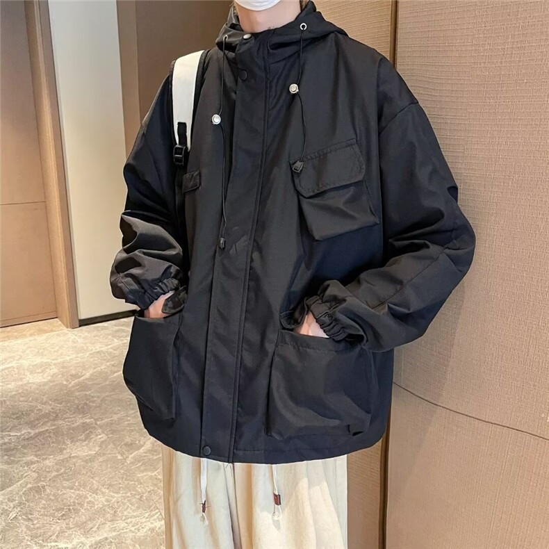 春秋季山系户外冲锋衣外套男款宽松工装夹克衫连帽多口袋JQ704,男装夹克,星座1116A-1（原606A）