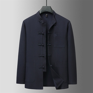 新款中年唐装男上衣长袖夹克汉服风春秋外套FY23120-P95图片