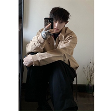 现货大货!!!!美式复古卡其色哈林克顿夹克，男装夹克，星座910A