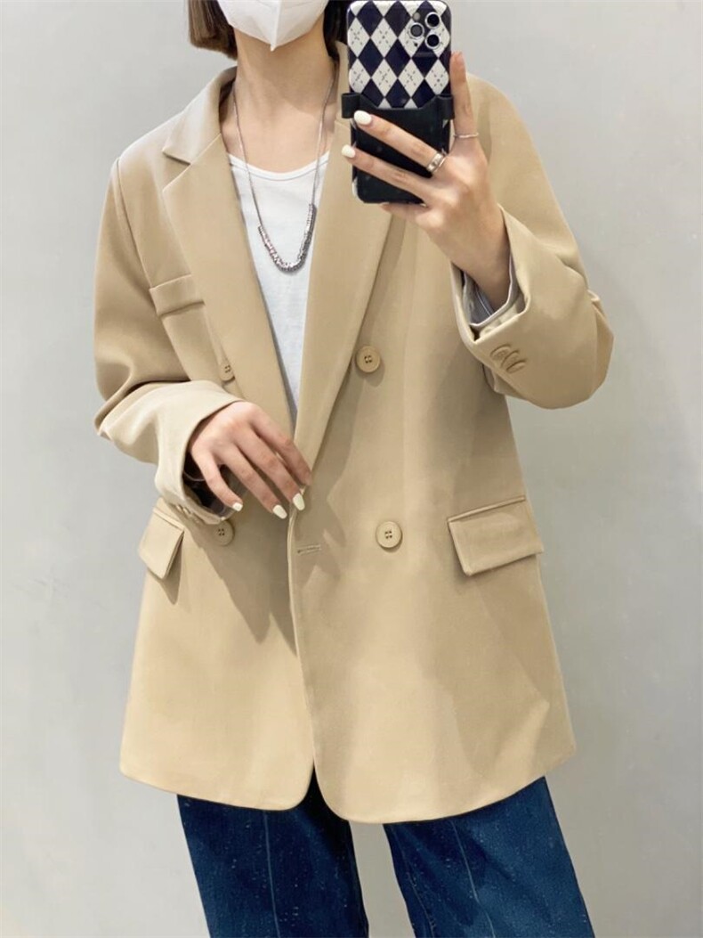 春季新款双排扣西装，女装西装，日の谷