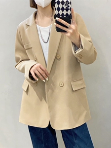 春季新款双排扣西装图片