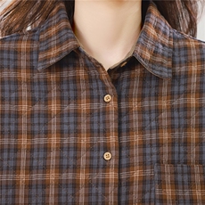 2025秋冬新款加棉衬衫外套休闲厚款，女装衬衫，小林双子