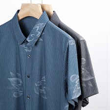 F67018男式2023年夏季新款衬衫男短袖休闲衬衣P75，男装衬衫，电商B360