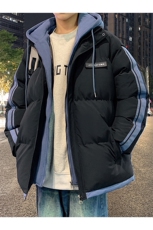 港风夜景潮牌新款织带连帽棉服潮流保暖棉衣M082-P100控139，男装棉衣，星座717