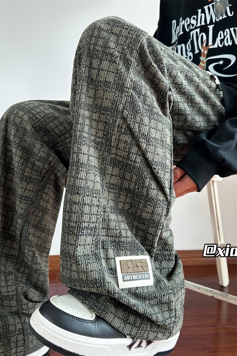 XZ616秋季重磅灯芯绒满印双褶钉标休闲长裤TY1069特P55控68,男装休闲裤,星座512A（原616）