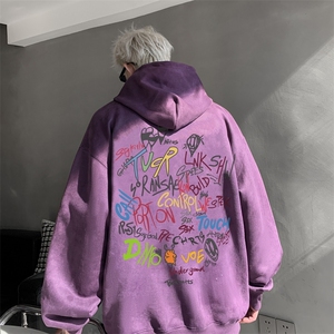 420克麂皮绒潮牌重磅连帽卫衣力推大码男XZ517A-2-JP9902-P55图片