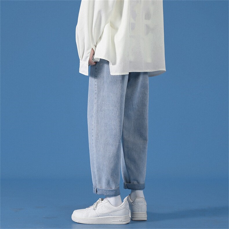 跑量款！港风直筒纯色牛仔裤韩版休闲长裤子A080-9252-P30控48,男装牛仔裤,电商A080