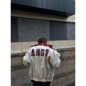 W9606-P70 网图现货 美式立领字母刺绣夹克休闲棒球服图片
