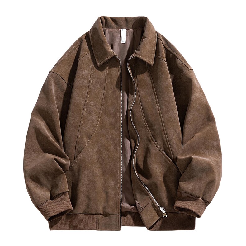 2025春季新款皮衣夹克男青少年学生潮流麂皮外套，男装皮衣，星座1206（原A206）