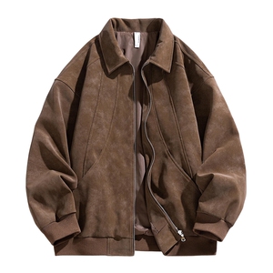 2025春季新款皮衣夹克男青少年学生潮流麂皮外套,男装皮衣,星座1206（原A206）