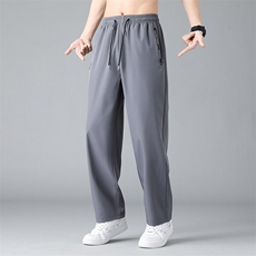 夏季冰丝裤子男潮流百搭宽松直筒垂坠感阔腿休闲裤A438-2321-P35，男装休闲裤，电商A438