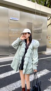 狐狸毛派克服，美图片