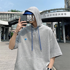 特P38控68华夫格冰丝连帽短袖男夏季外套中性宽松LM01，女装短外套，电商B370