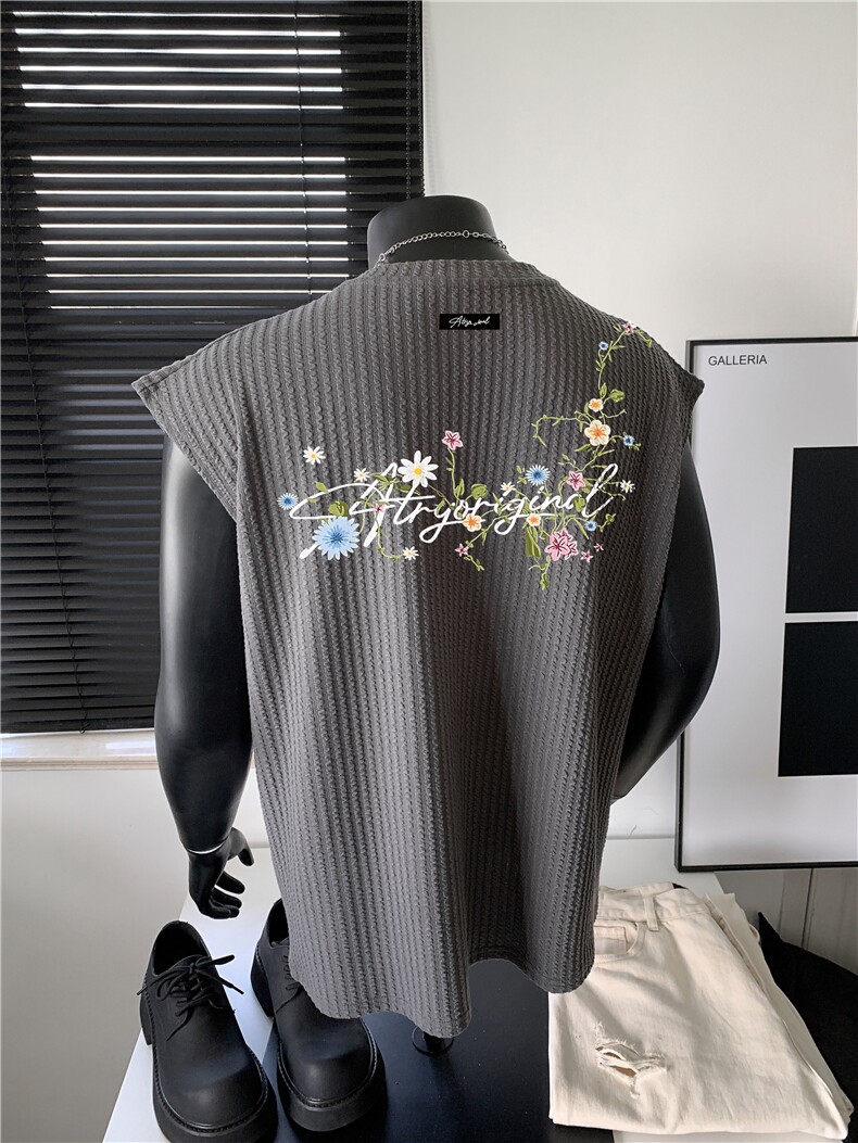 XZ809A/BXXX05/P35/控48美式V领印花背心T恤,男装背心/马甲,星座809A(原222-1)