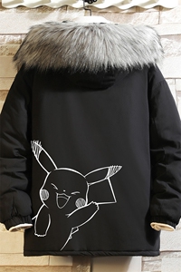 MM48193-P130 冬季大毛领衣男士大码加厚袄男服 砖墙图片