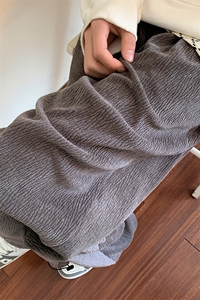 美式情侣ins秋季垂感直筒阔腿休闲裤潮牌街头运动裤子K238P55控78图片