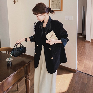 现  货原创26春款牛仔灯芯绒拼接假两件西服2C293-Q813-P175-K258图片