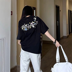 万针全刺绣工艺抖音得物高品质260克重磅纯棉双纱美式高街短袖T恤，男装T恤，电商A486-1