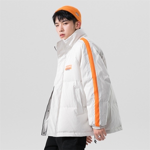 无影墙22冬季ins时尚潮流侧边条纹保暖立领羽绒服YR2025P135控158图片