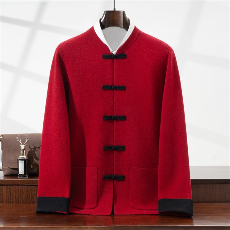 2026年秋季时尚百搭通勤休闲男士立领针织衫休闲，男装羊毛衫，雪贝坊二店