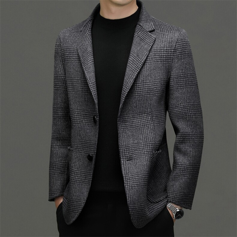 秋冬新款2023年男士羊毛双面呢男大衣呢子外套,男装毛呢大衣,电商B360