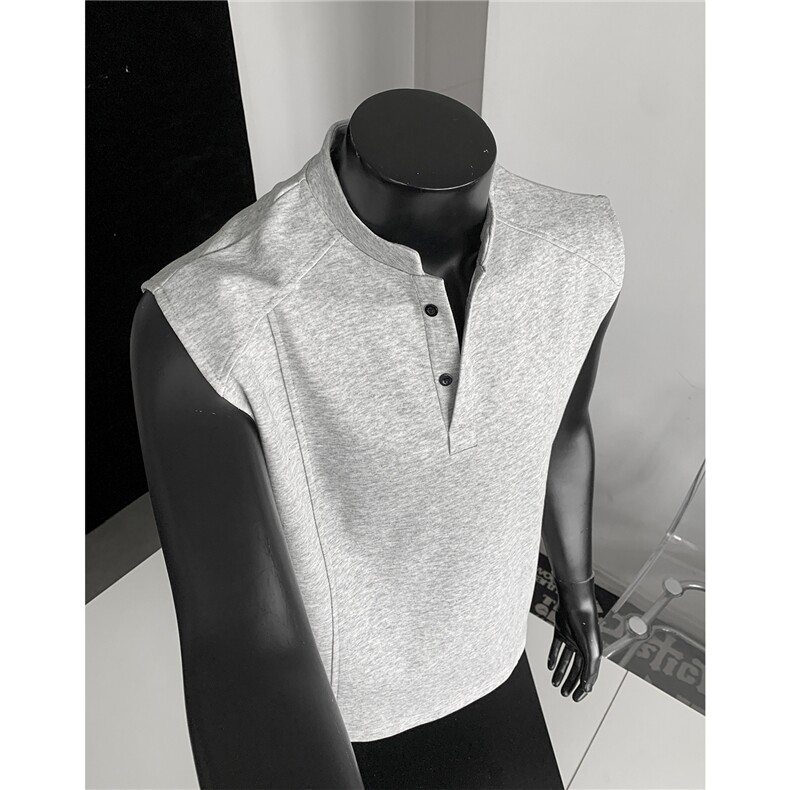 主推款夏季POLO衫正肩拼接男装无袖T恤夏装坎肩背心上衣S432-特28，男装背心/马甲，电商A233-1