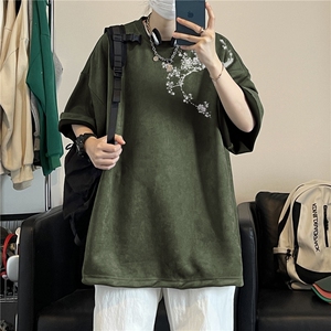 得物抖音直播高品质麂皮绒风印花宽松短袖djp295-特批23控39图片