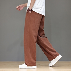 风亚麻透气休闲裤男士2025夏季新款休闲百搭直筒裤2412-P55，男装休闲裤，电商A008