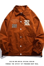 白底22秋冬新品潮牌字母印花翻领棒球服情侣夹克外套JK317P50控68，男装夹克，电商A247-1