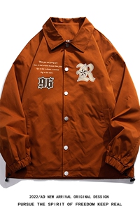 白底22秋冬新品潮牌字母印花翻领棒球服情侣夹克外套JK317P50控68图片