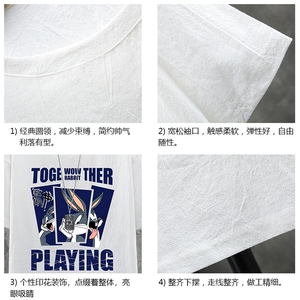 YT26234-P30 亚短袖t恤男大码五分袖男宽松七分袖 展架图片