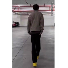 黑色弯刀微喇卫裤男春秋季cleanfit直筒裤子加长款高个子休闲长裤，男装西裤，星座603-2