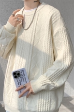 8XL-M圆领毛衣男秋冬季宽松慵懒套头麻花针织衫毛线衣MY19005P68，男装针织衫/毛衣，电商B312