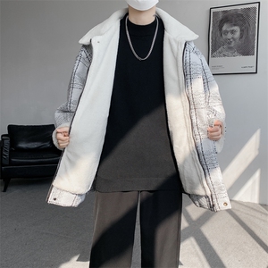 M-8XL格子羊羔毛棉服冬季大码小香风加绒外套加厚棉衣MF7001/P138图片