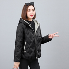 2023新款时尚休闲连帽羽绒服修身显瘦保暖外套，女装羽绒服，依恋蒂丝