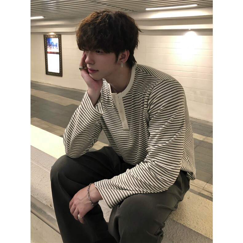 W191-P49高质量纯棉条纹长袖,男装卫衣,电商B323A