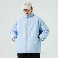 光版二开立领棉衣男加厚棉袄纯色潮棉服A266-P03-P30特批黑色P35，男装棉衣，电商A266