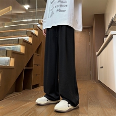 09宽松直筒垂感休闲裤糯米裤慵懒拖地阔腿裤潮XZ211-1-K2455-P50，男装休闲裤，星座211-1