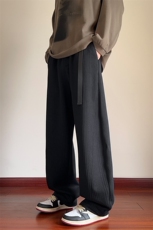 黑色肌理感裤子男款春秋季2025新款青少年痞帅重磅宽松直筒休闲裤，男装休闲裤，电商A022