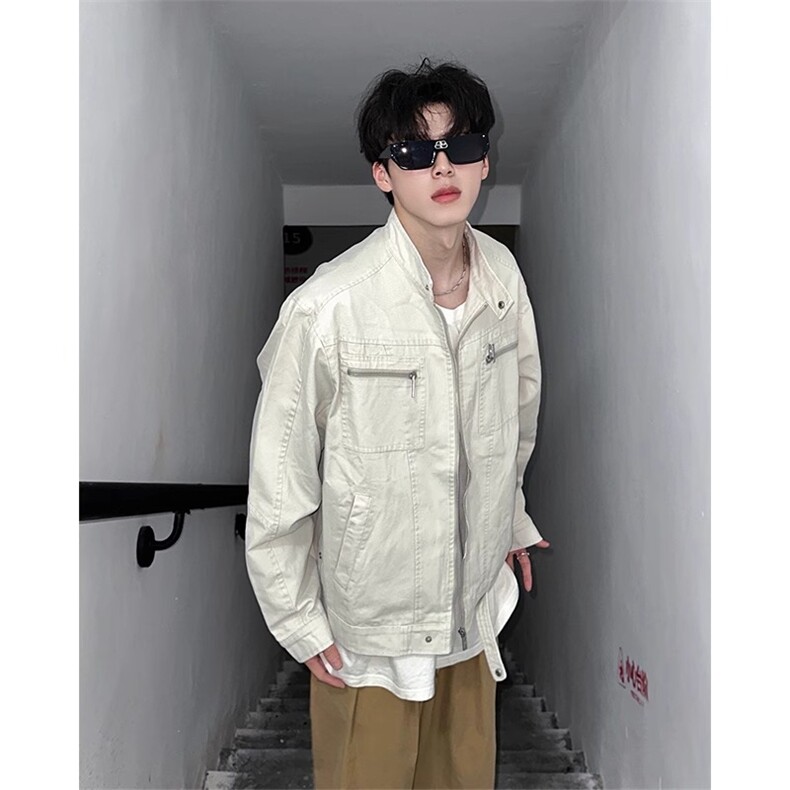 美式短款外套男秋高级感底特律上衣cleanfit哈灵顿夹克W6757-P62,男装夹克,星座412-1