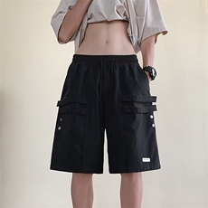 美式机能拉链短裤男夏潮高街工装大口袋运动宽松休闲五分裤DK1080，男装牛仔裤，星座1013