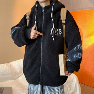 韩系连帽羊羔毛外套季2025高级感加厚穿搭小个子皮毛一体棉服图片
